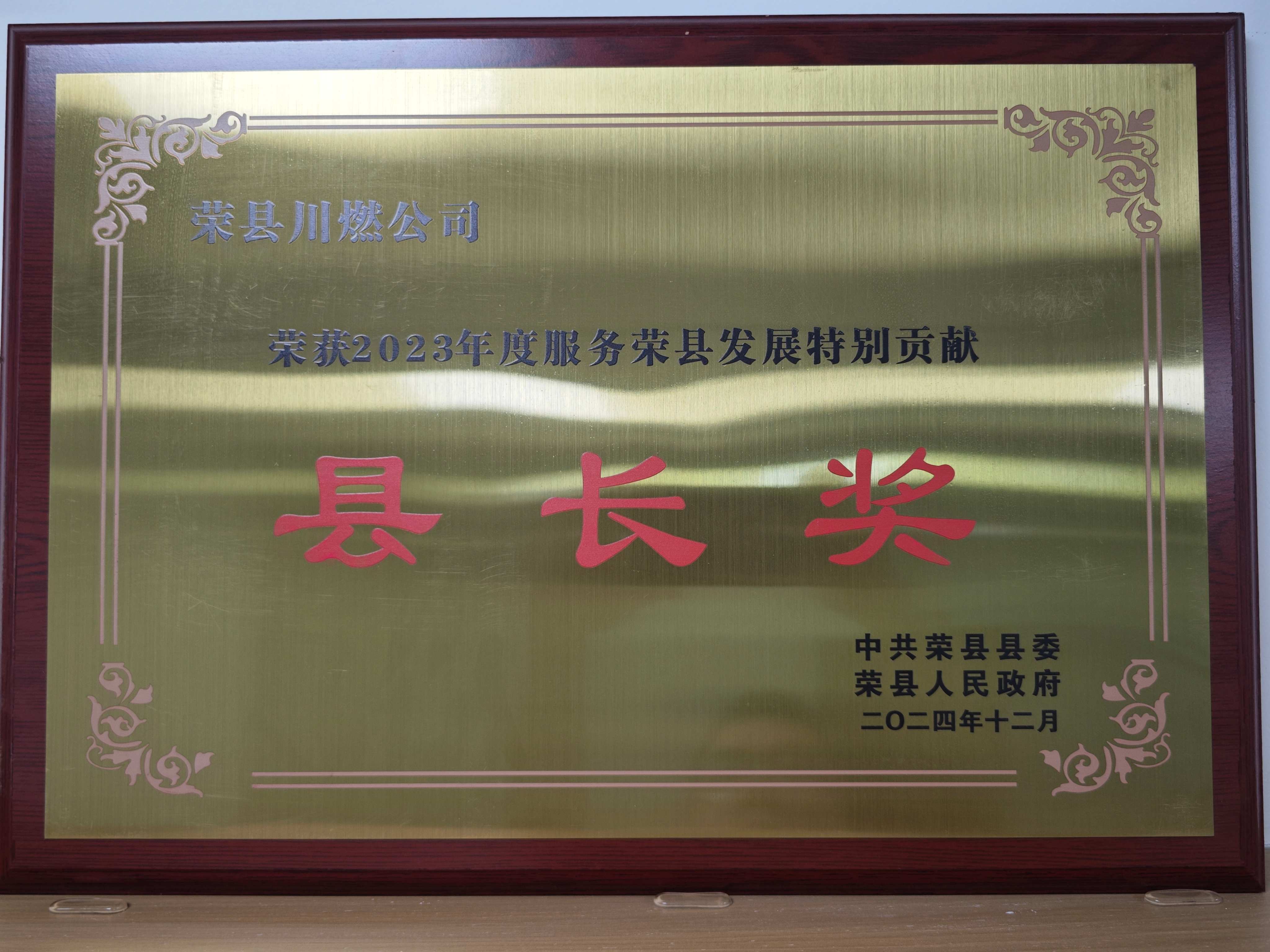 2023年度服務(wù)榮縣發(fā)展特別貢獻(xiàn)縣長(zhǎng)獎(jiǎng)